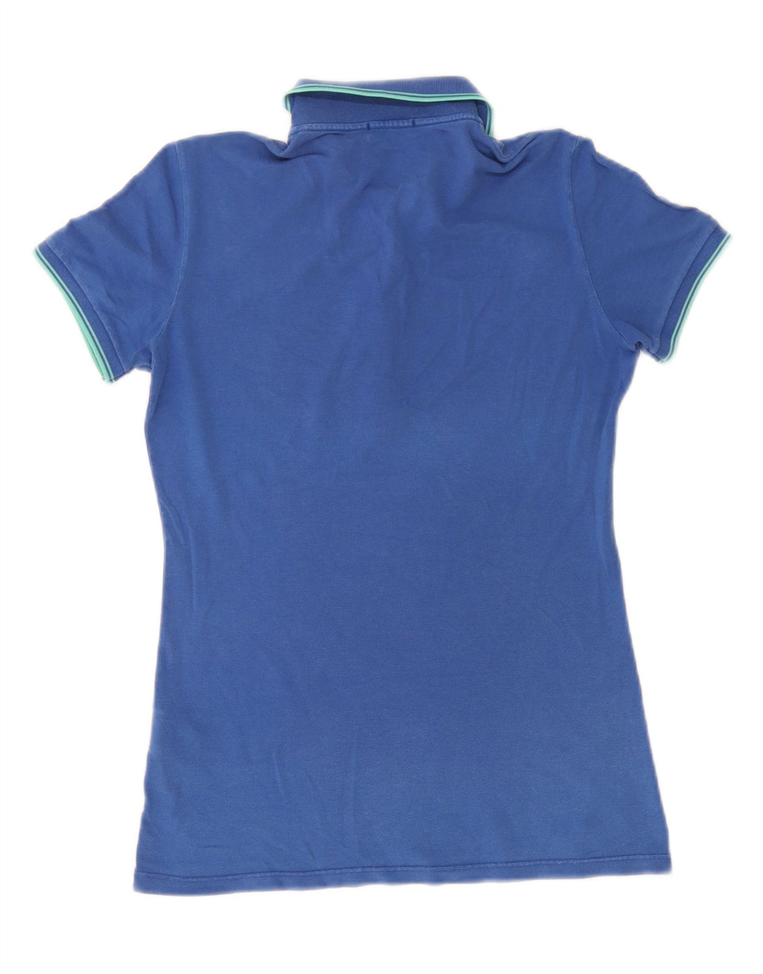 Fred Perry Polo Femme UK 12 Bleu Moyen Coton
