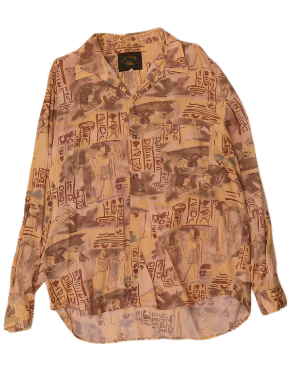 Chemise graphique homme vintage XL Beige Viscose