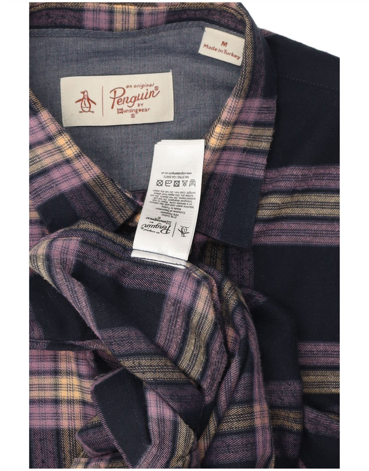 Penguin Chemise Flanelle Homme Bleu Marine Moyen à Carreaux Coton