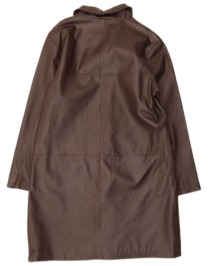 MILAN Manteau en cuir pour femme UK 14 Grand cuir marron