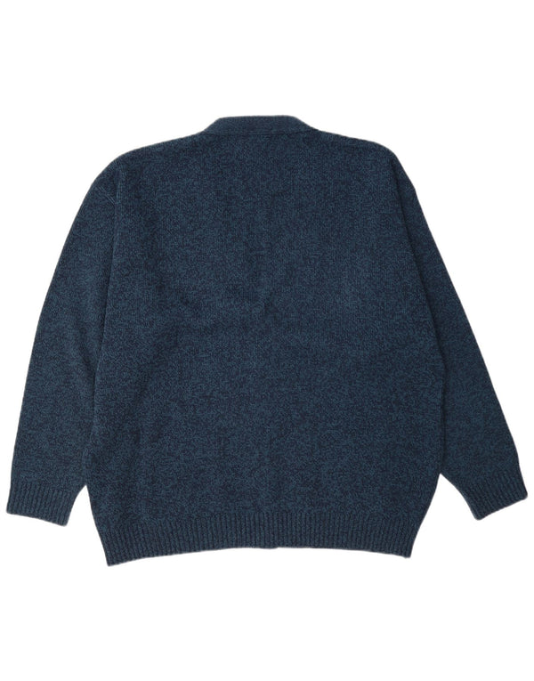 Four Seasons Pull Cardigan Homme XL Bleu Marine Moucheté Acrylique