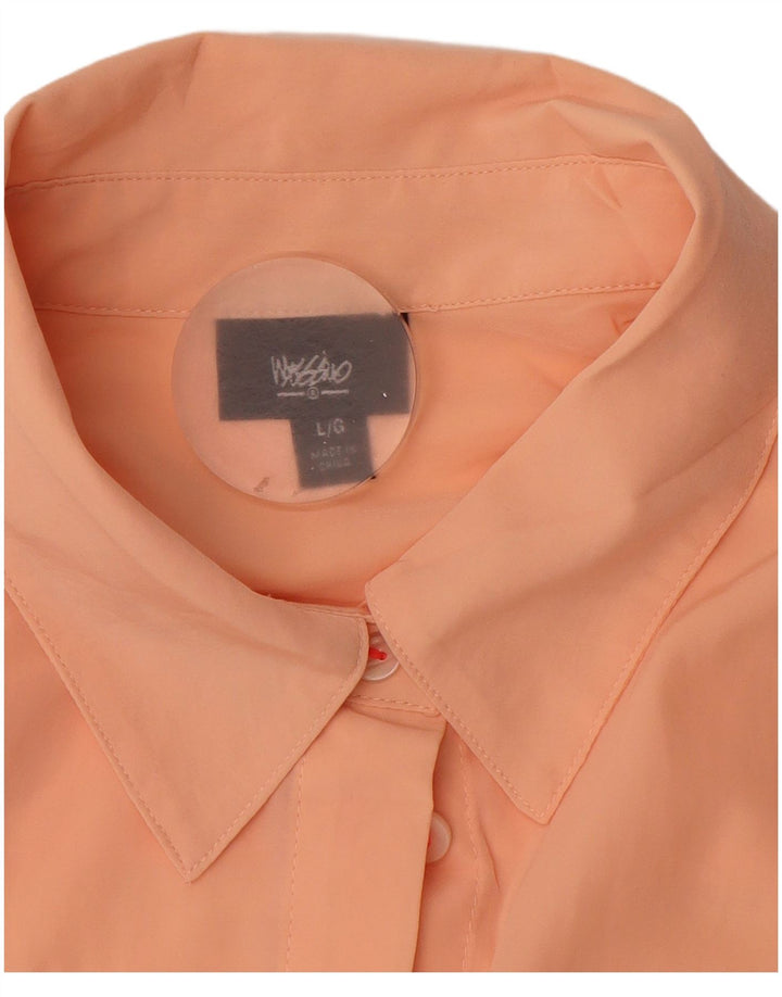 Mossimo Chemise Chemisier Femme UK 16 Large Orange Polyester