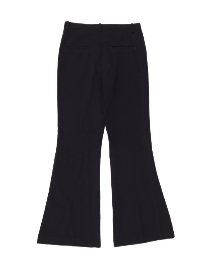 Zara Pantalon décontracté évasé pour femme Petit W26 L32 Bleu marine Polyester