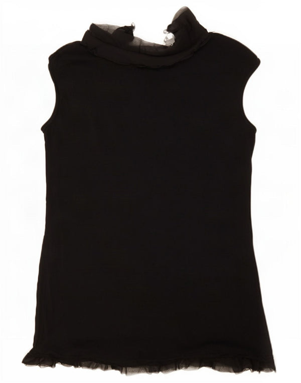 Desigual Chemisier sans manches pour femme UK 44 Large Noir Coton