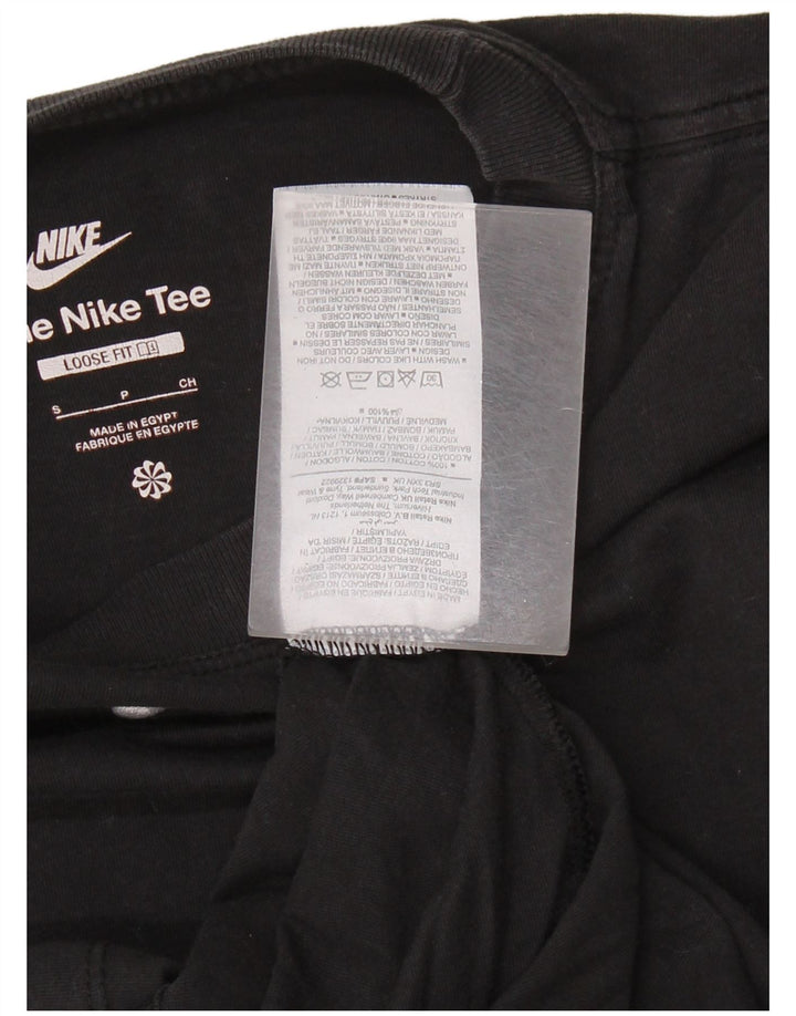 NIKE T-shirt coupe ample pour homme, petit, en coton noir