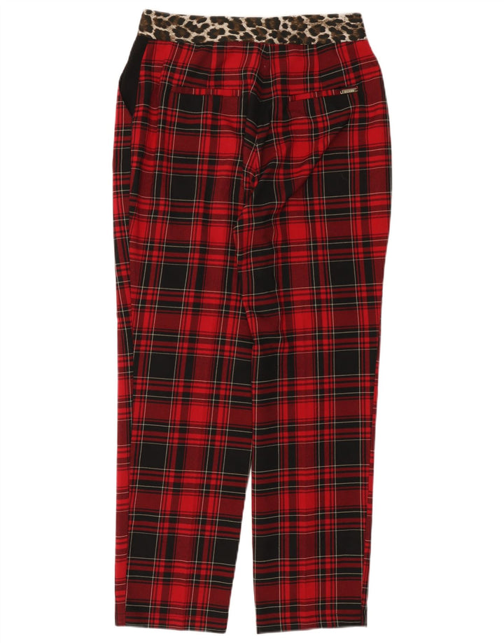 GUESS Pantalon Chino Fuselé Femme W28 L26 Rouge Carreaux Polyester