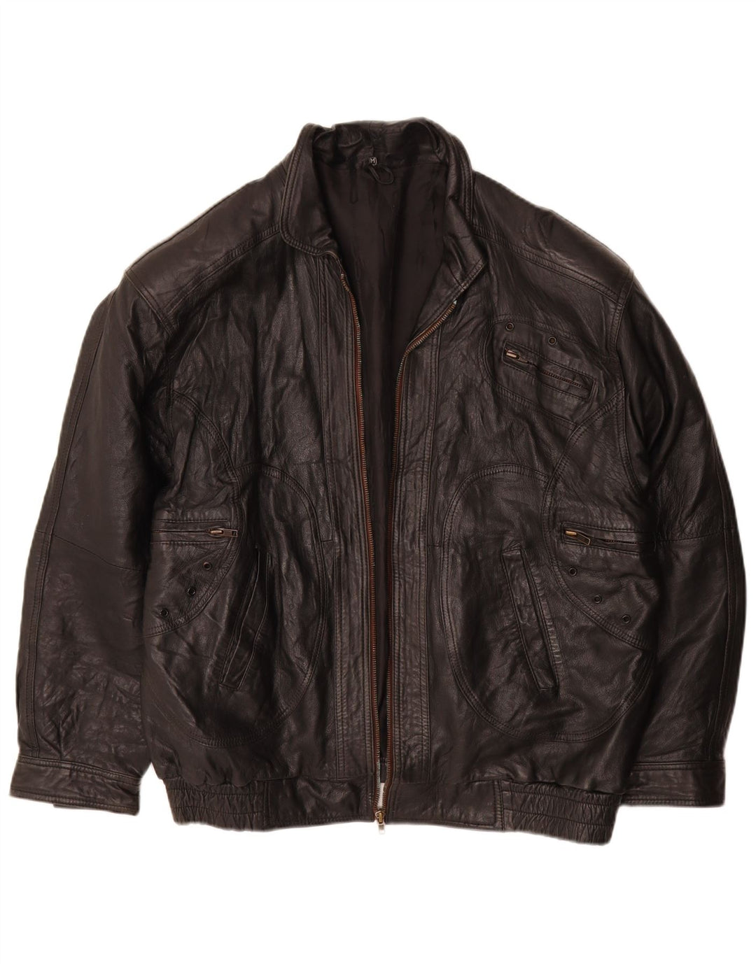 Veste en cuir homme vintage UK 38 Cuir noir moyen