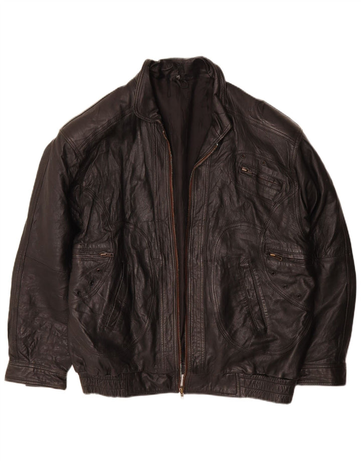 Veste en cuir homme vintage UK 38 Cuir noir moyen