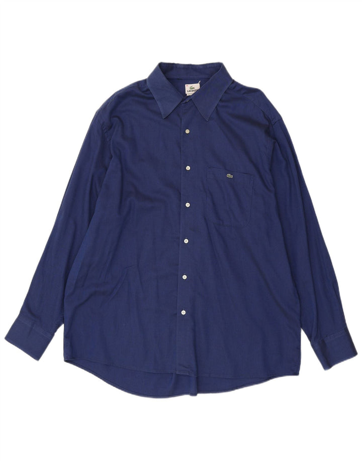 Lacoste Chemise Homme Taille 46 2XL Bleu Coton