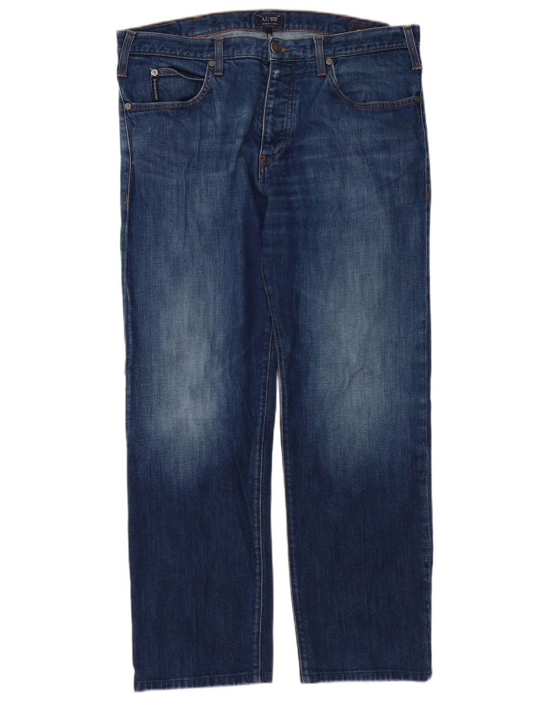 Armani Homme Jean Droit Regular W36 L30 Bleu Coton