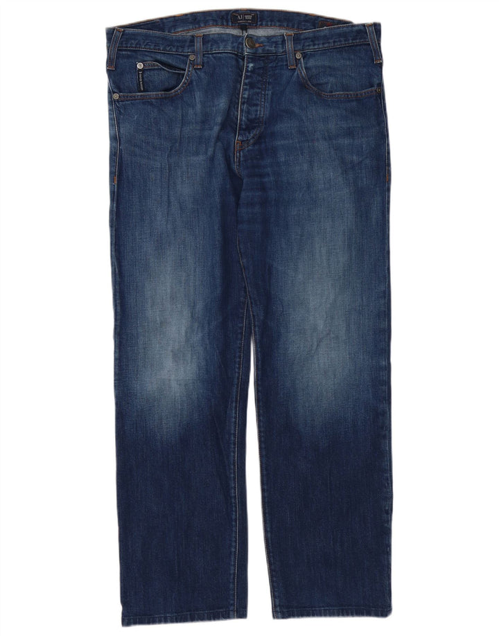 Armani Homme Jean Droit Regular W36 L30 Bleu Coton