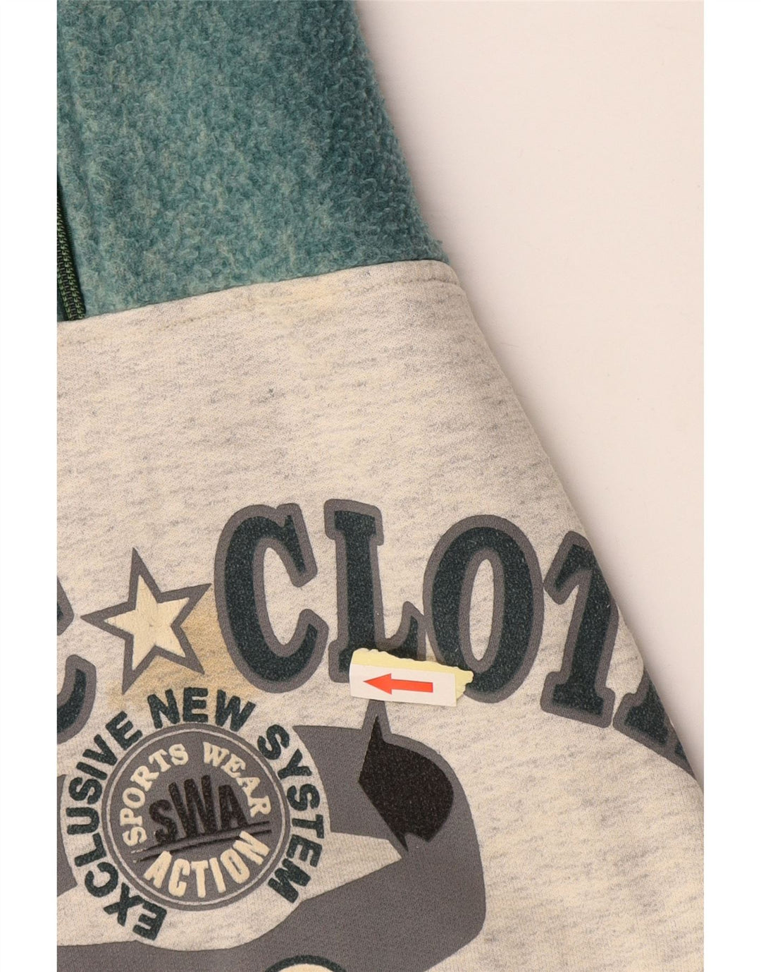 EXTE Sweat-shirt graphique à col zippé pour hommes, grand color block gris