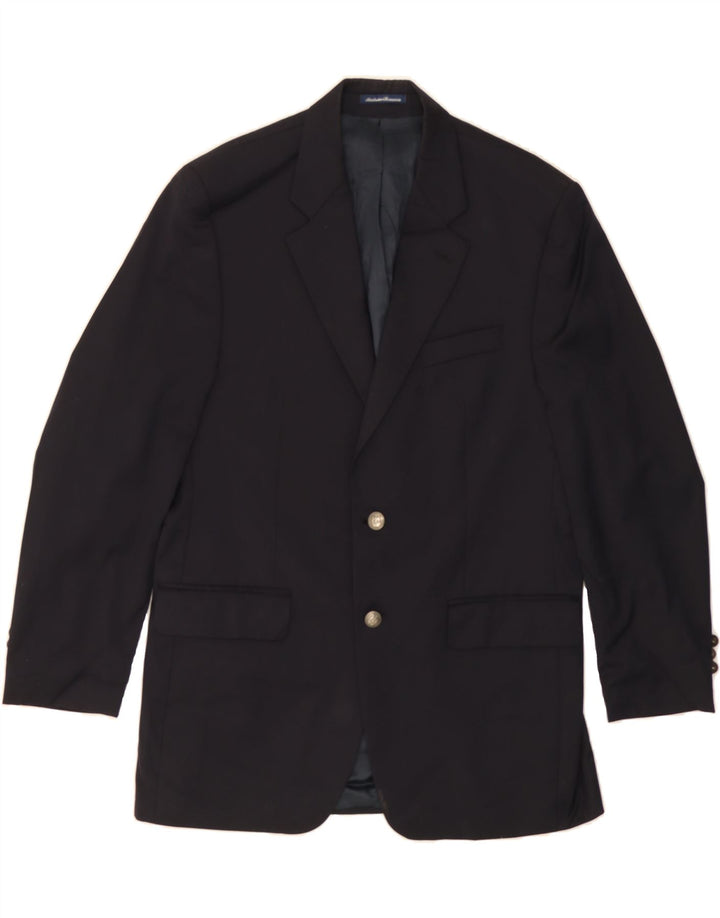 IZOD Mens 2 Button Blazer Jacket UK 40 Large Black Wool Vintage Izod and Second-Hand Izod from Messina Hembry 