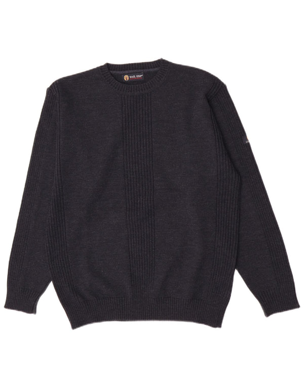 Sail Exp Pull col rond homme IT 50 laine bleu marine moyen