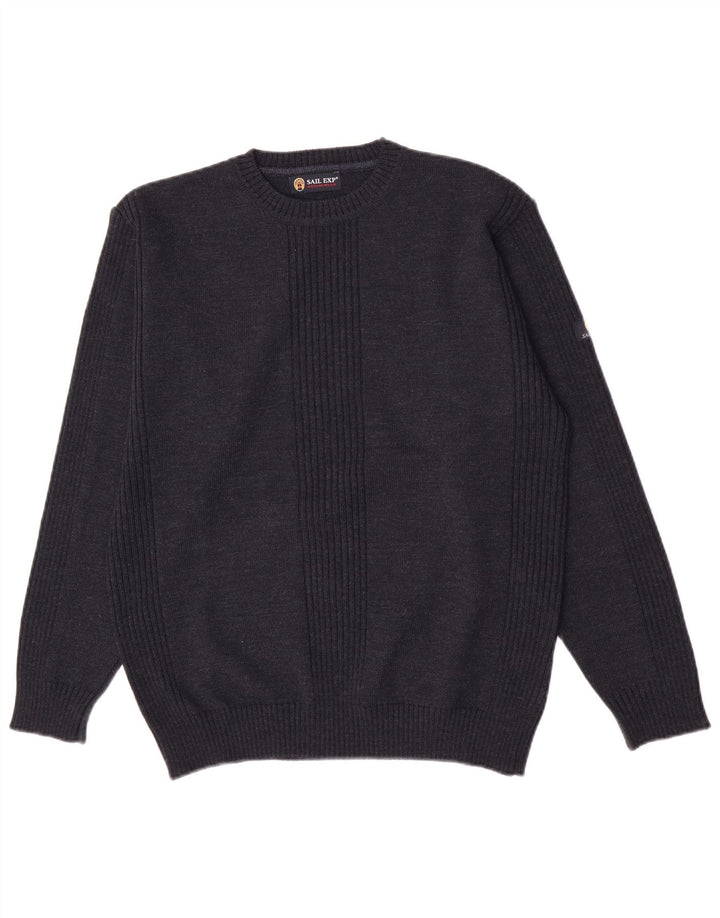 Sail Exp Pull col rond homme IT 50 laine bleu marine moyen