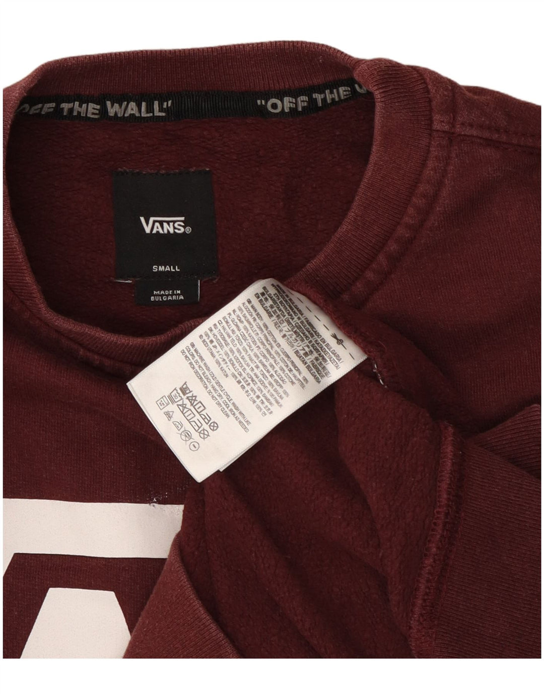 Vans Sweat-shirt graphique pour hommes en coton bordeaux petit