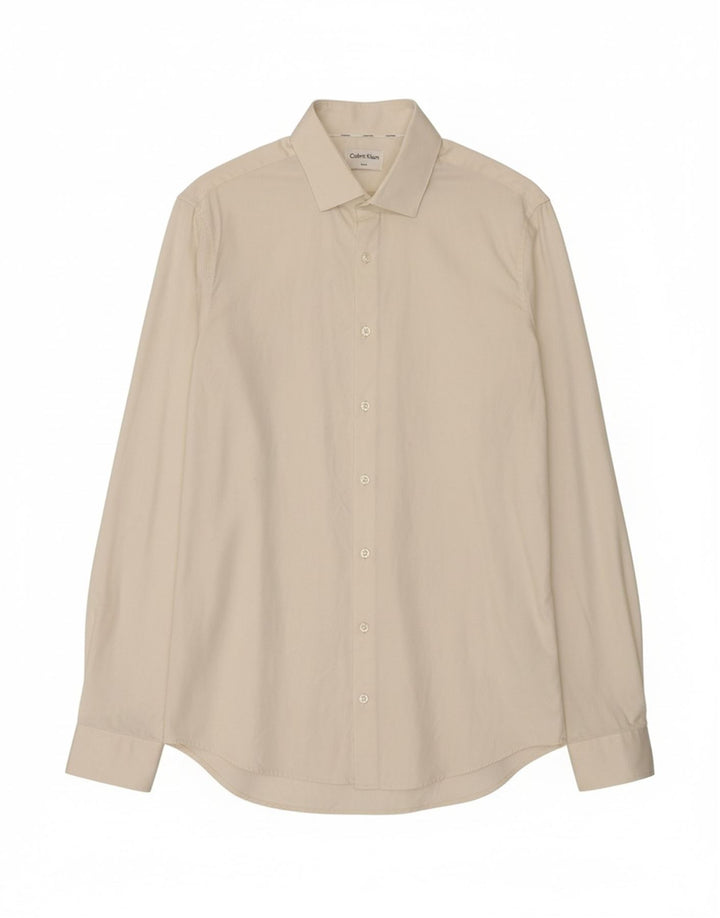 CALVIN KLEIN Mens Slim Fit Shirt Size 41 Large White Cotton