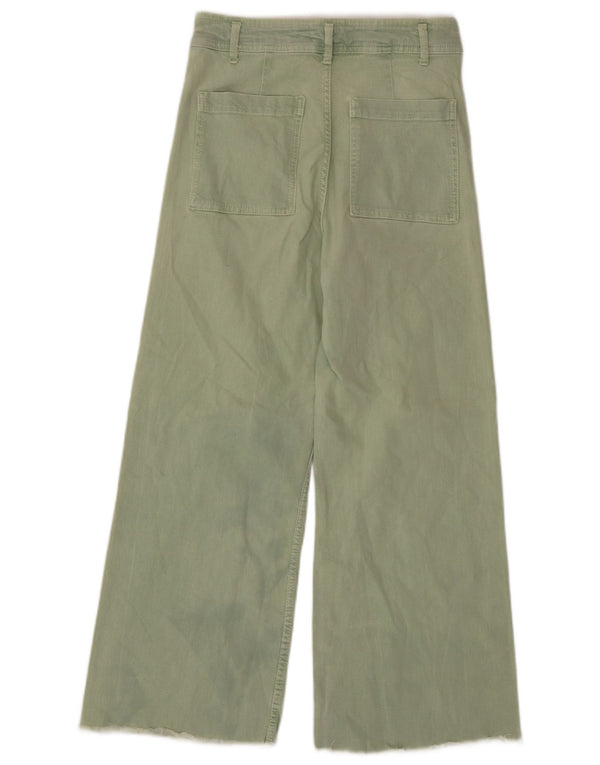 Zara Jean taille haute à jambe large pour femme EU 40 Medium W30 L27 Vert