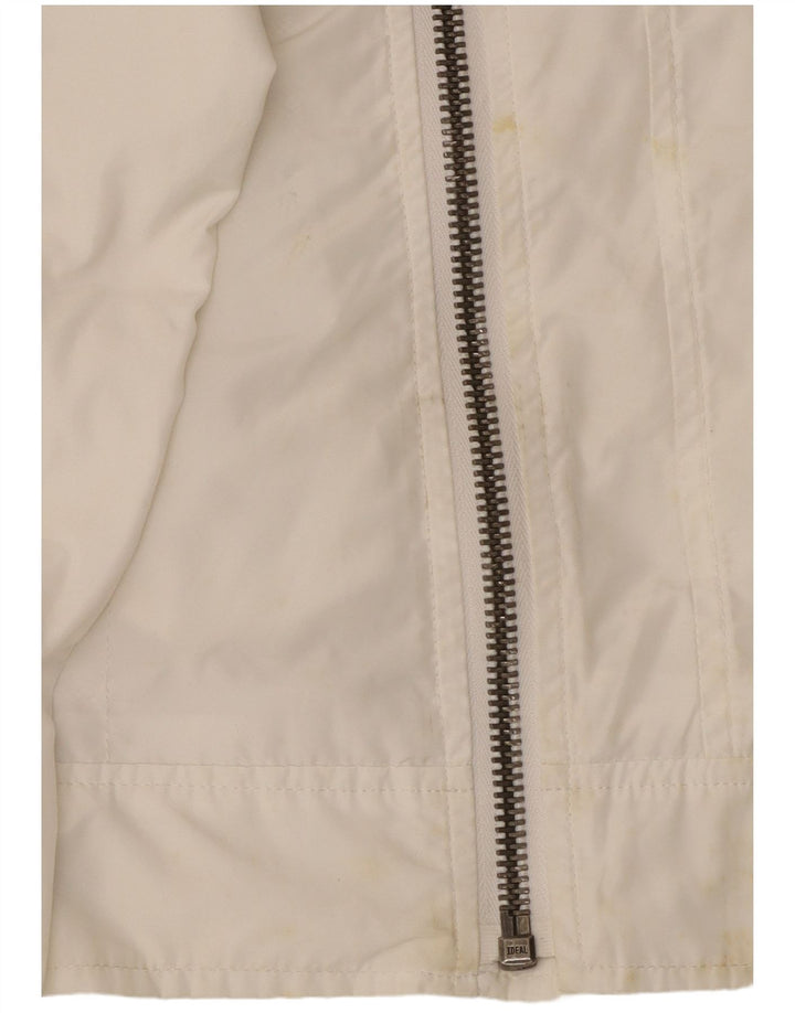 Calvin Klein Jeans Veste de pluie graphique pour femme UK 10 Small Blanc Polyester