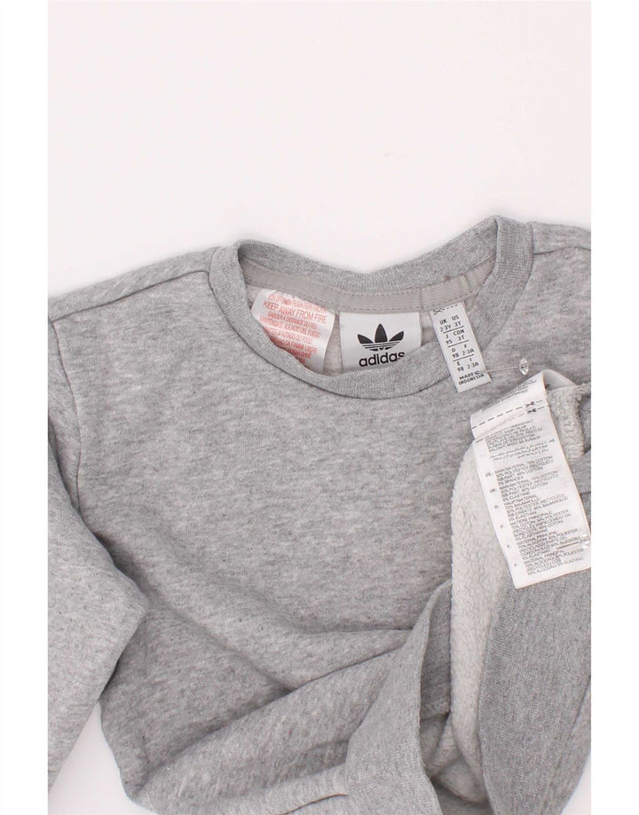 Adidas Sweat-Shirt Garçon 2-3 Ans Gris Coton