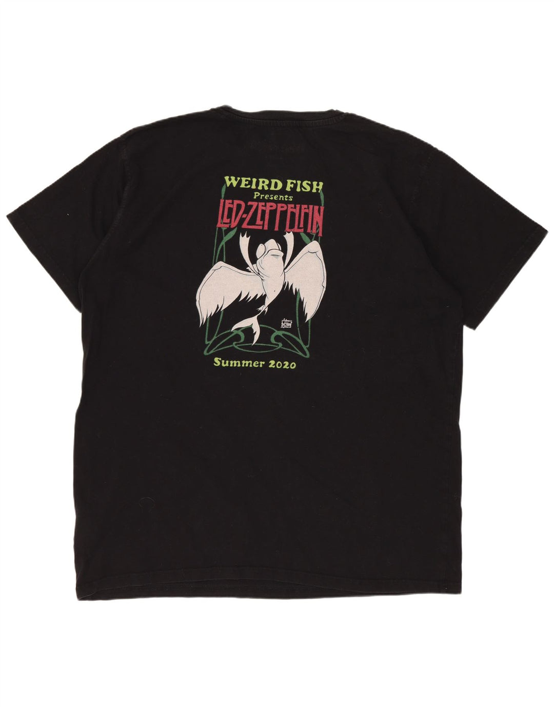 WEIRD FISH T-Shirt graphique homme haut XL coton noir