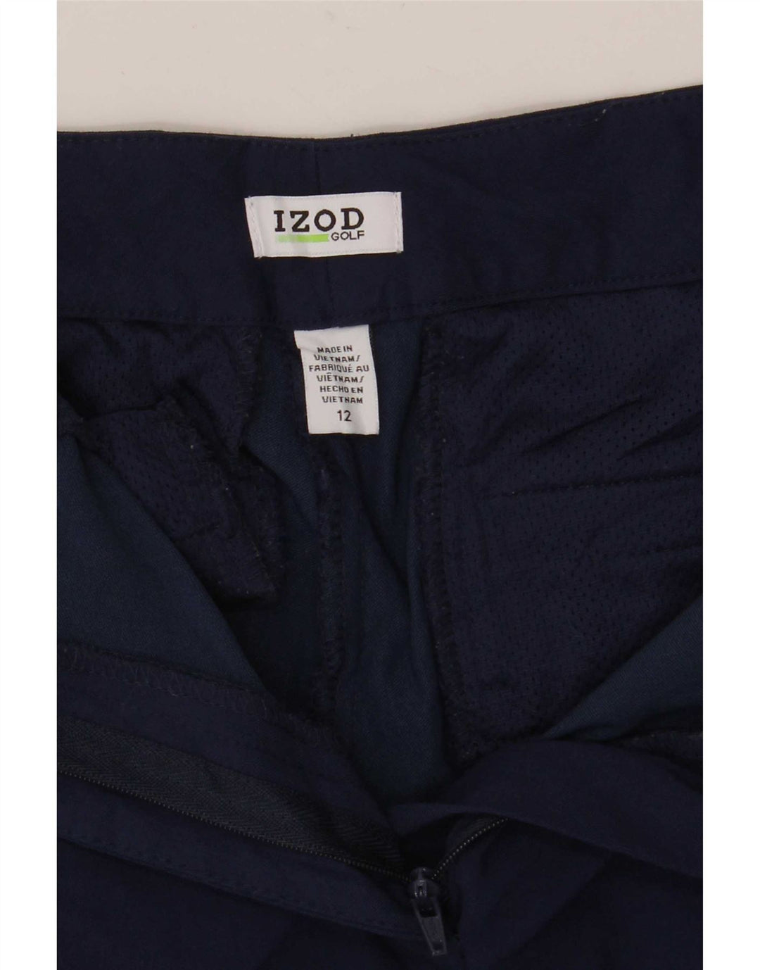 Izod Short Chino Femme US 12 Large W34 Rayonne Bleu Marine