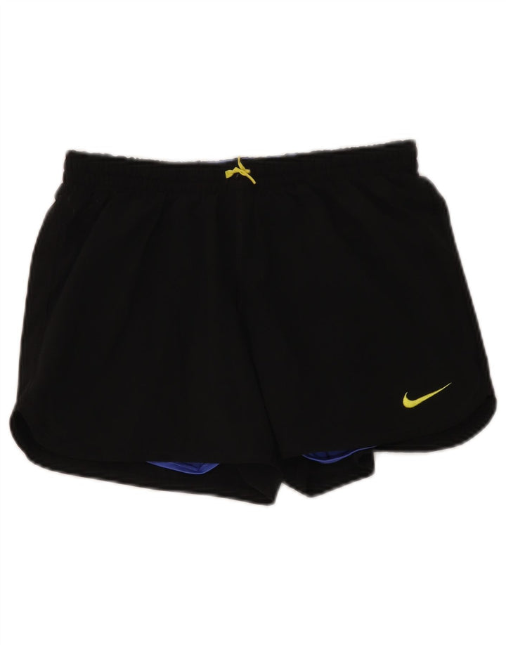 NIKE Short de sport pour femme UK 8/10 Petit Noir Polyester