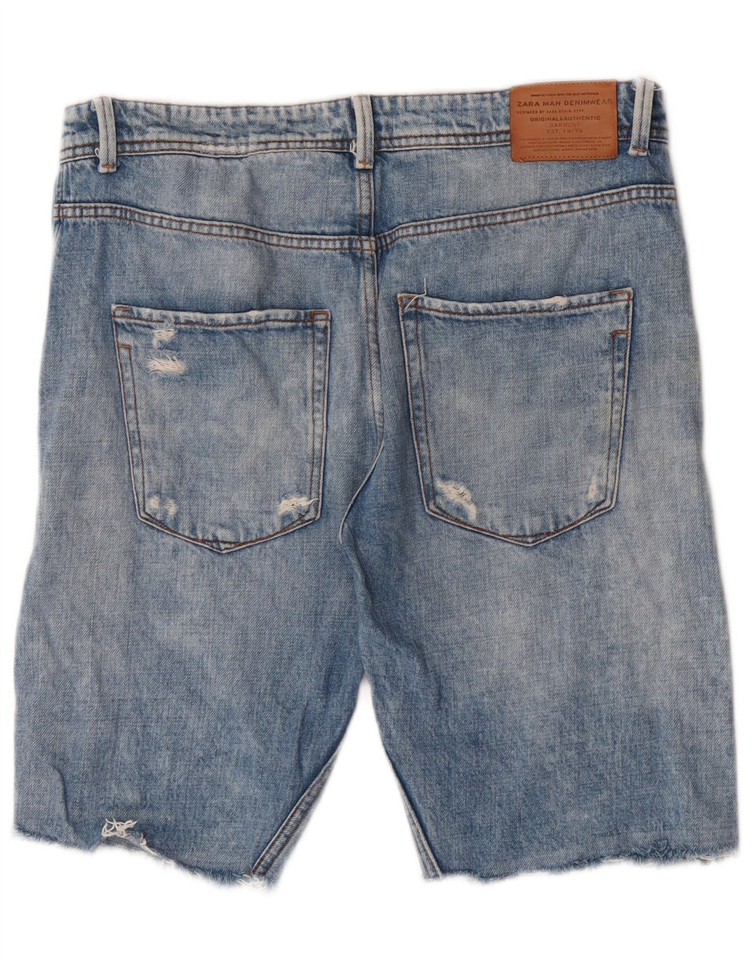 Zara Short en jean vieilli pour homme EU 42 Large W32 Bleu