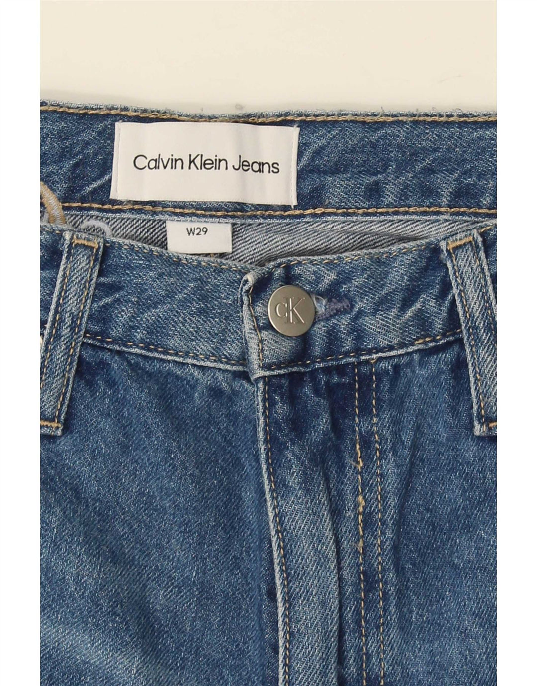Calvin Klein Short en jean vieilli W29 en coton bleu moyen pour femme