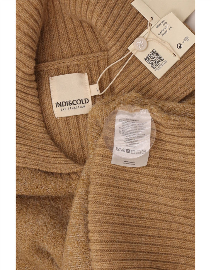 Indi & Cold Pull surdimensionné à col polo pour femme UK16 Grande laine beige