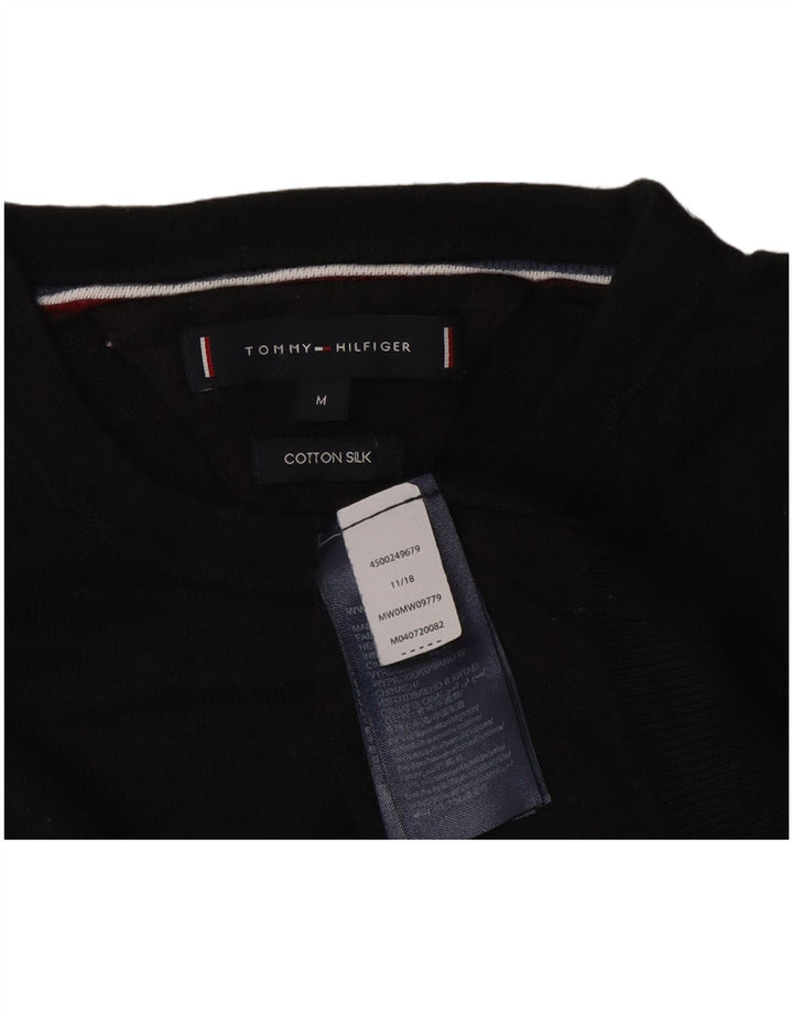 Tommy Hilfiger Pull à col rond pour homme en coton noir moyen