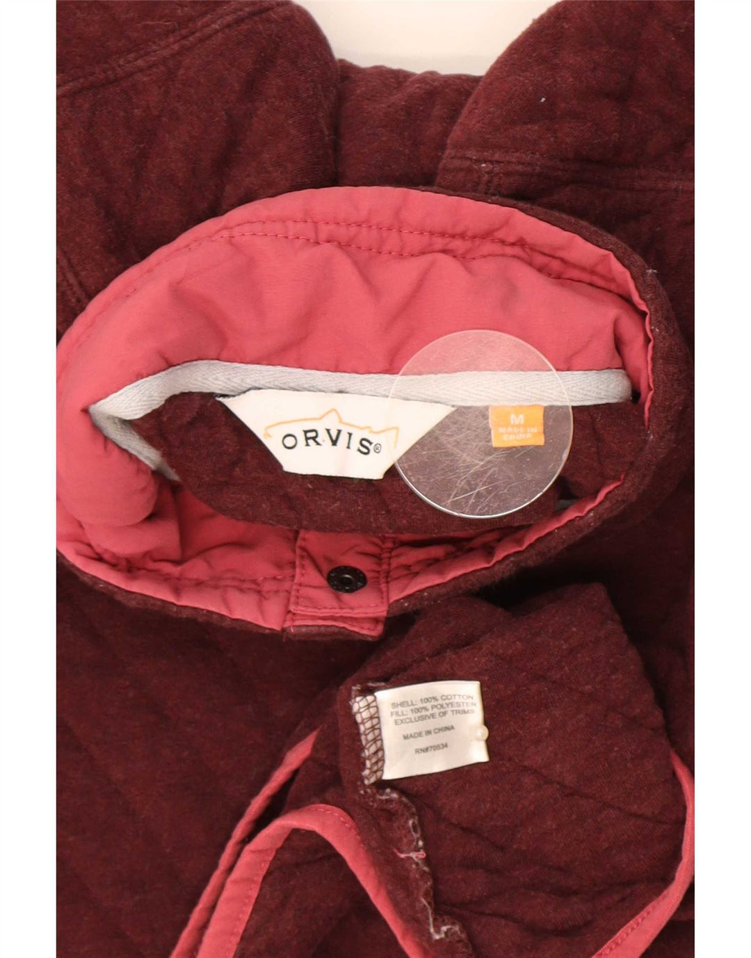 Orvis Sweat-shirt à col boutonné pour femme UK 14 en coton marron moyen