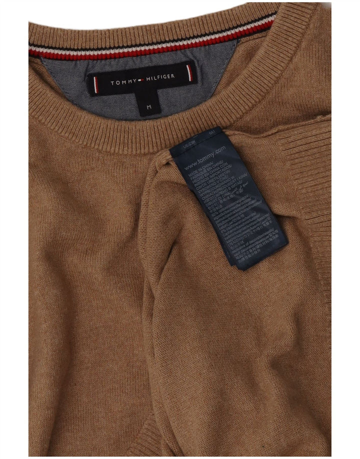 Tommy Hilfiger Pull à col rond pour homme en coton marron moyen