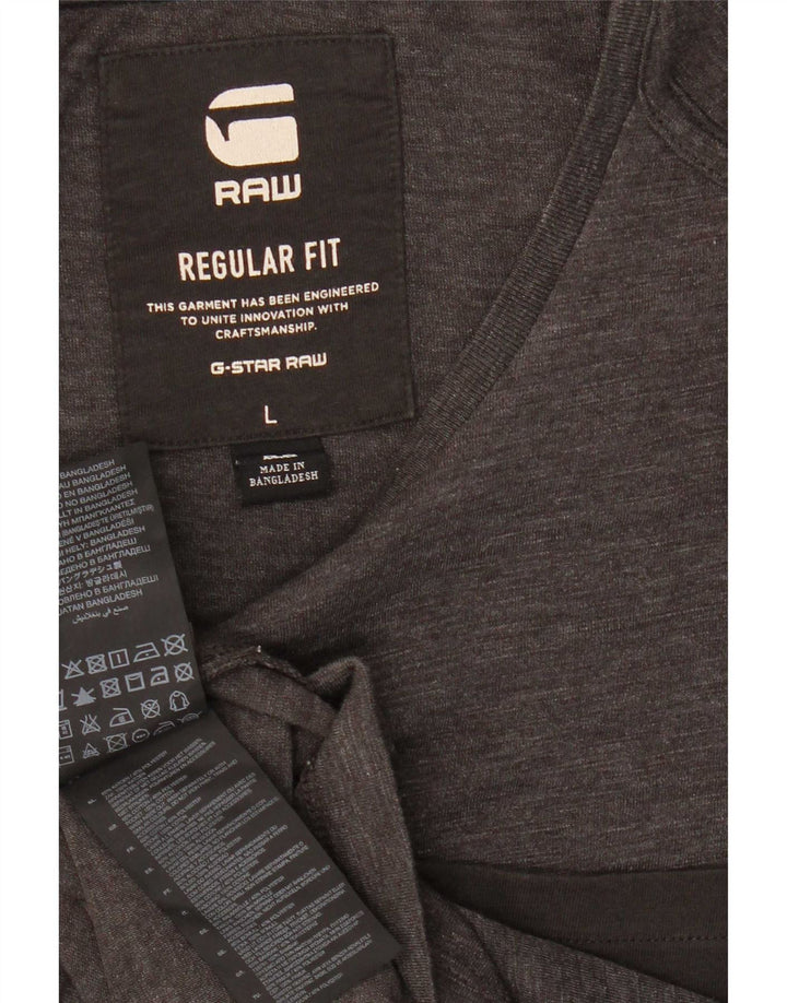 G-Star Homme Regular Fit T-Shirt Top Large Gris Coton