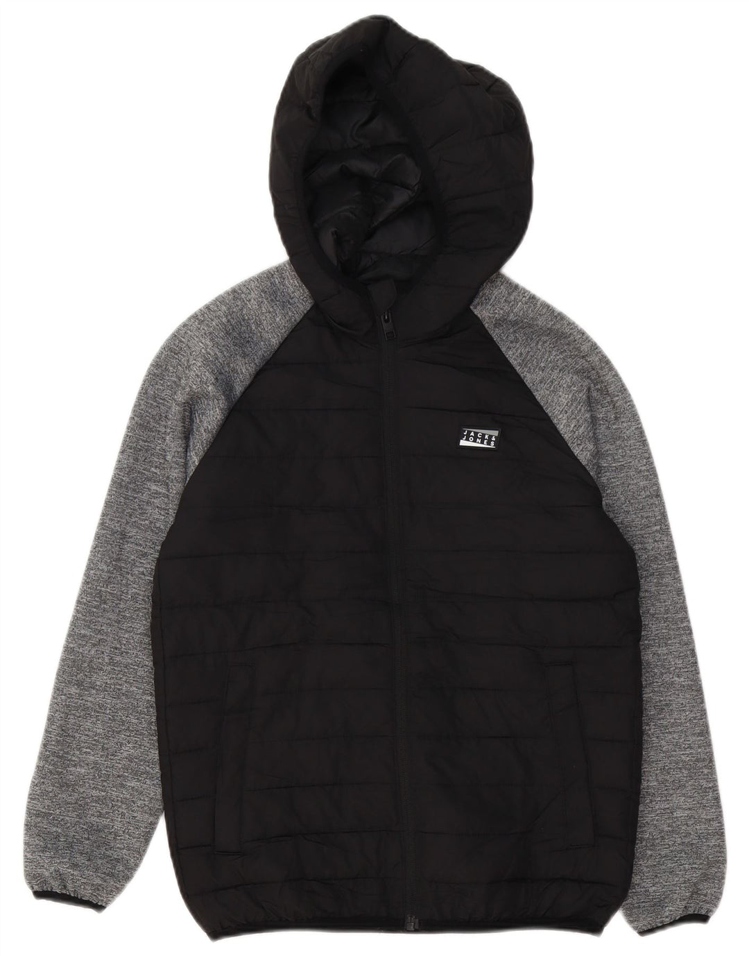 Jack & Jones Veste matelassée à capuche garçon 11-12 ans Noir Colourblock
