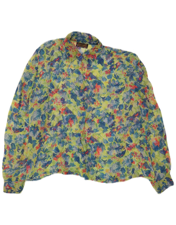 Leonik Chemisier transparent pour femme IT 52 2XL Vert Floral