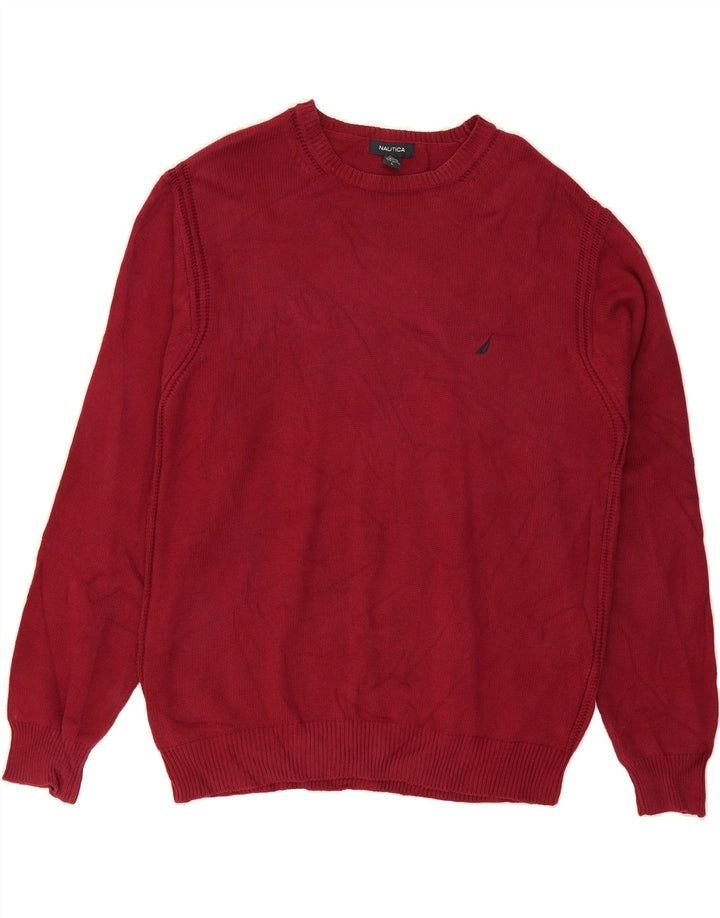 NAUTICA Mens Crew Neck Jumper Sweater Large Red Cotton Vintage Nautica and Second-Hand Nautica from Messina Hembry 