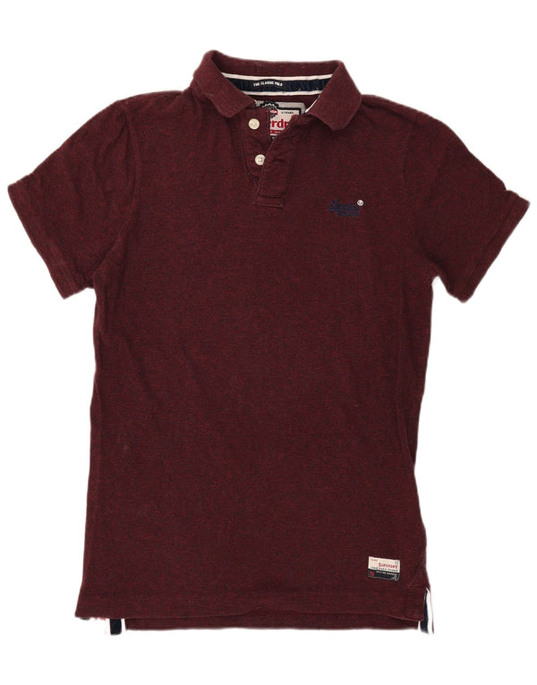 Superdry Polo Homme XL Coton Chiné Bordeaux