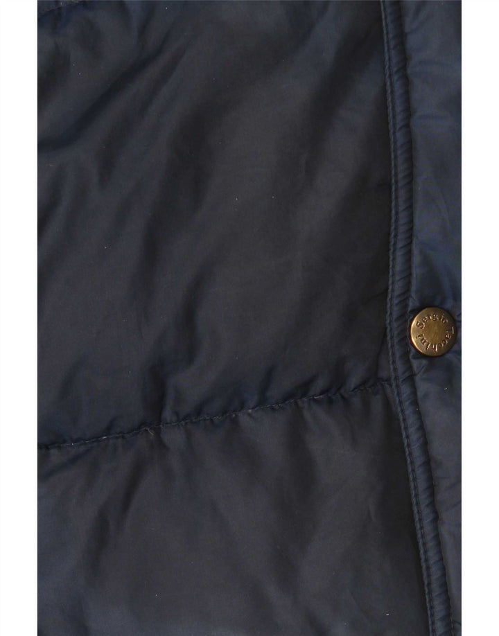 Sergio Tacchini Veste matelassée à capuche pour homme UK 40 Large Bleu Marine Polyamide