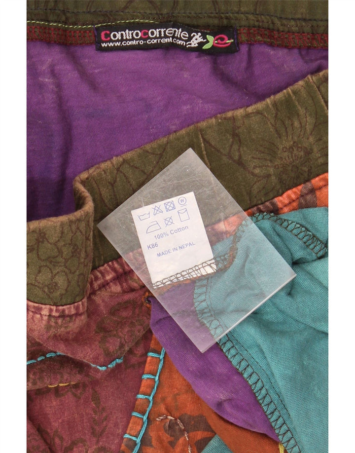 CONTRO CORRENTE Womens A-Line Skirt W32 Large Multicoloured Patchwork