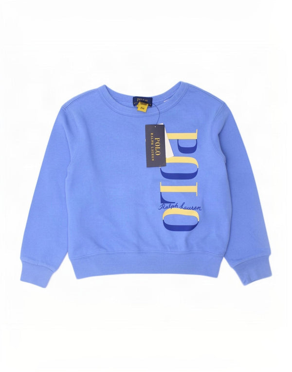Polo Ralph Lauren Boys Graphic Sweatshirt Jumper 3-4 Years Blue Cotton