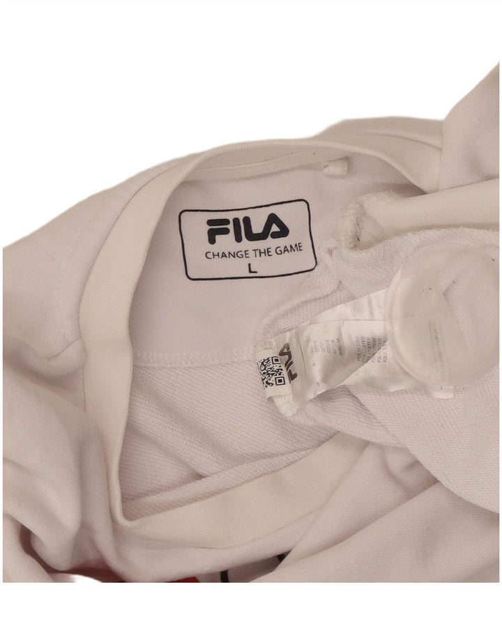 FILA Sweat-shirt graphique pour hommes, grand coton blanc