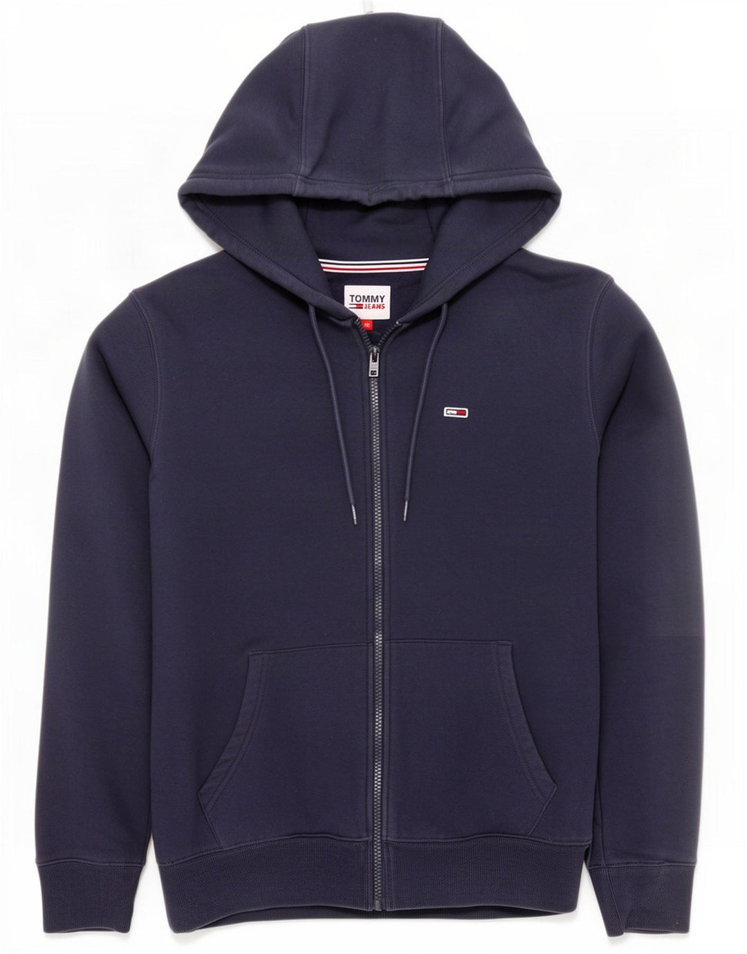 Tommy Hilfiger Pull à capuche zippé pour homme en coton bleu marine moyen