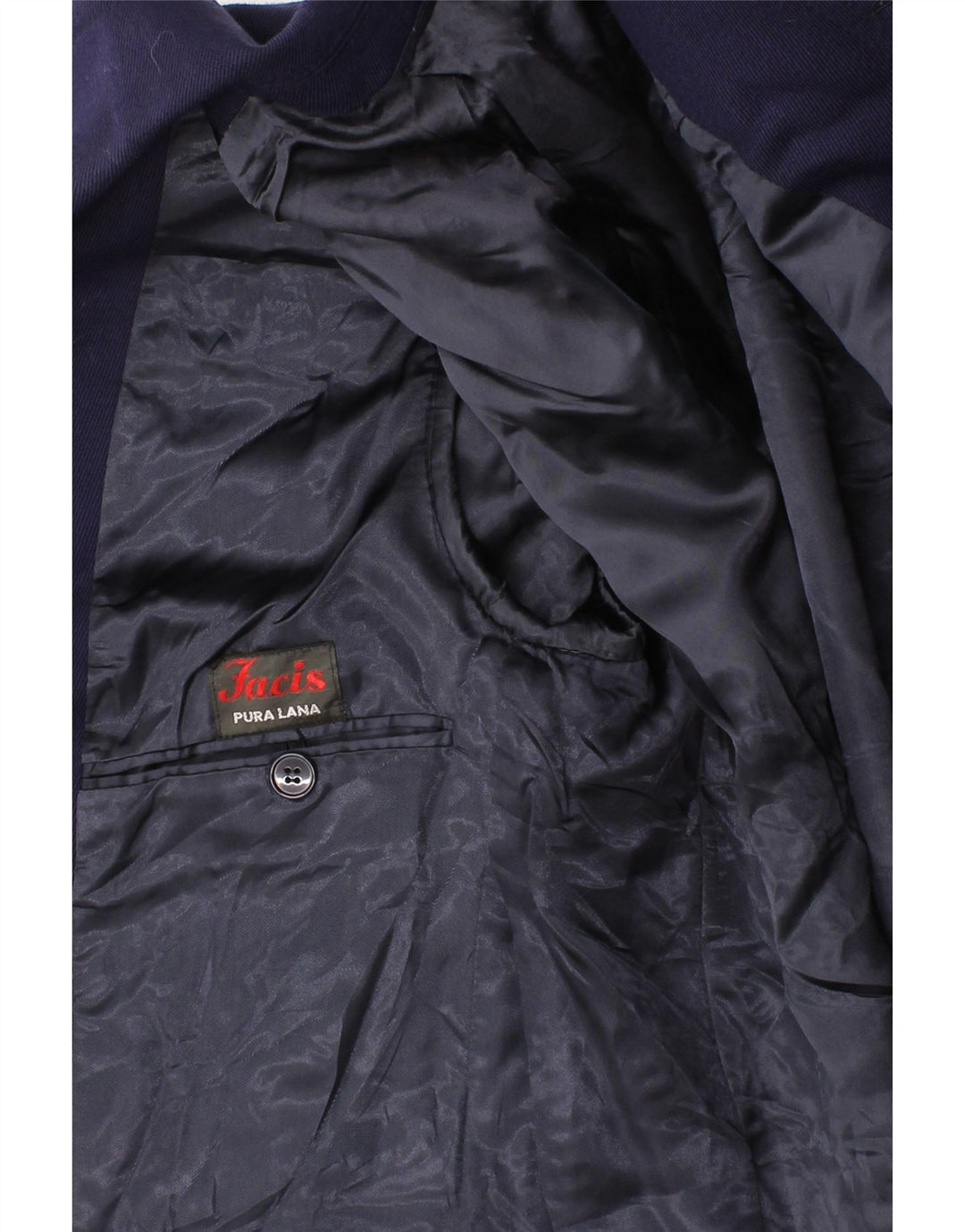 FACIS Mens Overcoat IT 50 Large Navy Blue Wool Vintage Facis and Second-Hand Facis from Messina Hembry 