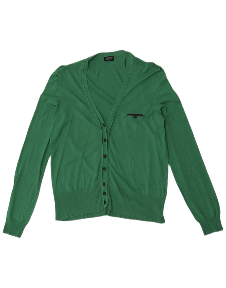 Armani Jeans Pull Cardigan Femme UK 12 Vert Moyen