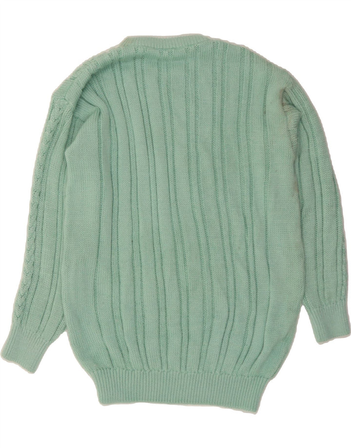 TREND Womens Oversized Crew Neck Jumper Sweater EU 42 Large Turquoise Vintage Trend and Second-Hand Trend from Messina Hembry 