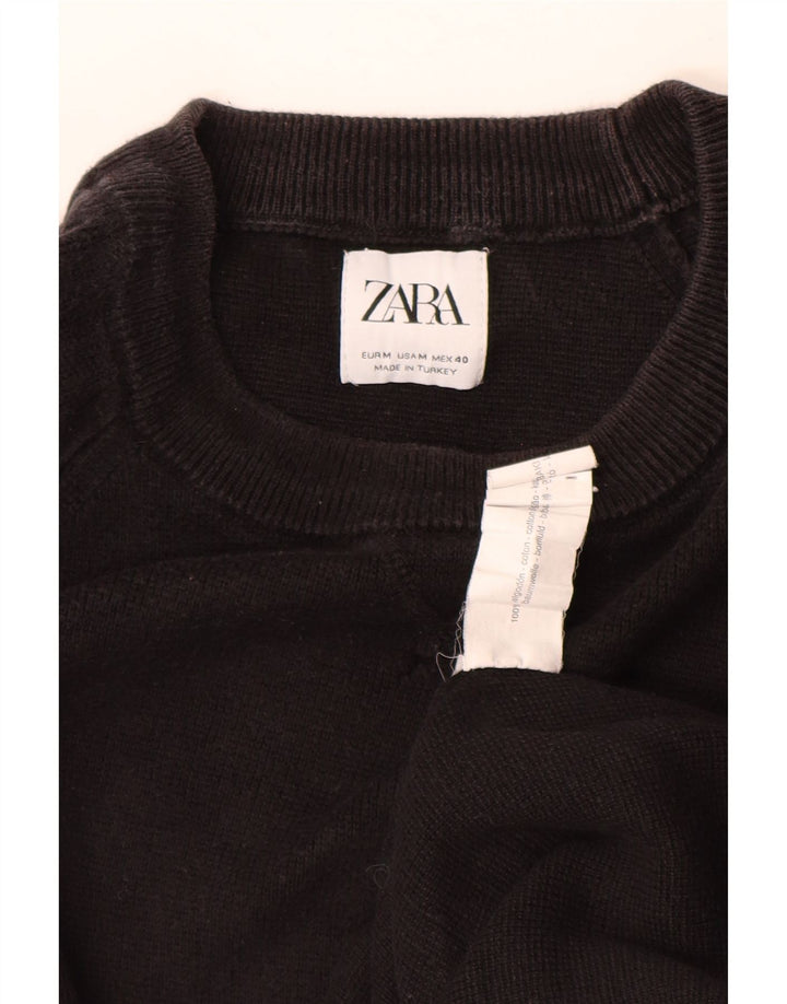 ZARA Pull à col rond pour homme en coton marron moyen