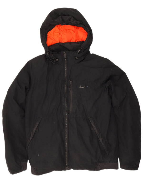 Nike Veste matelassée à capuche pour homme UK 38 Medium Noir Colorblock Polyester
