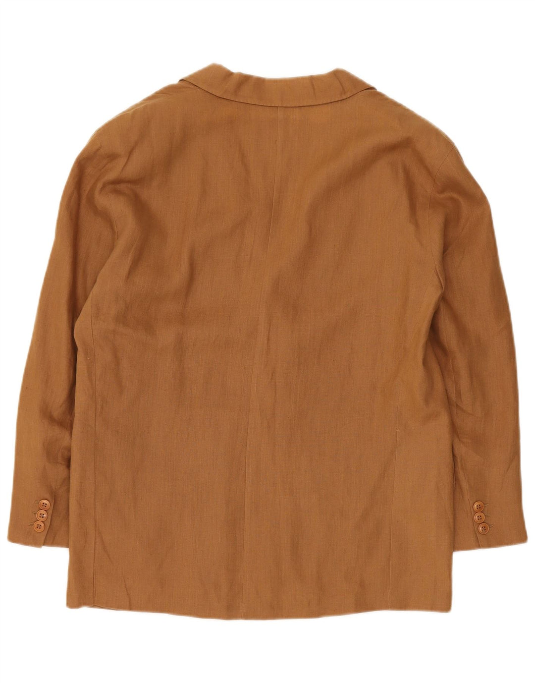 Max Mara Veste Blazer 1 Bouton pour Femme UK 14 Grand Lin Marron