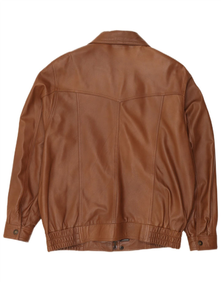 veste en cuir bomber homme vintage EU 50 grand cuir marron